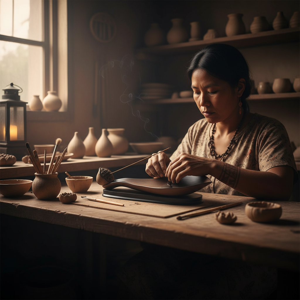 Lotus Keramik Räucherstäbchenhalter