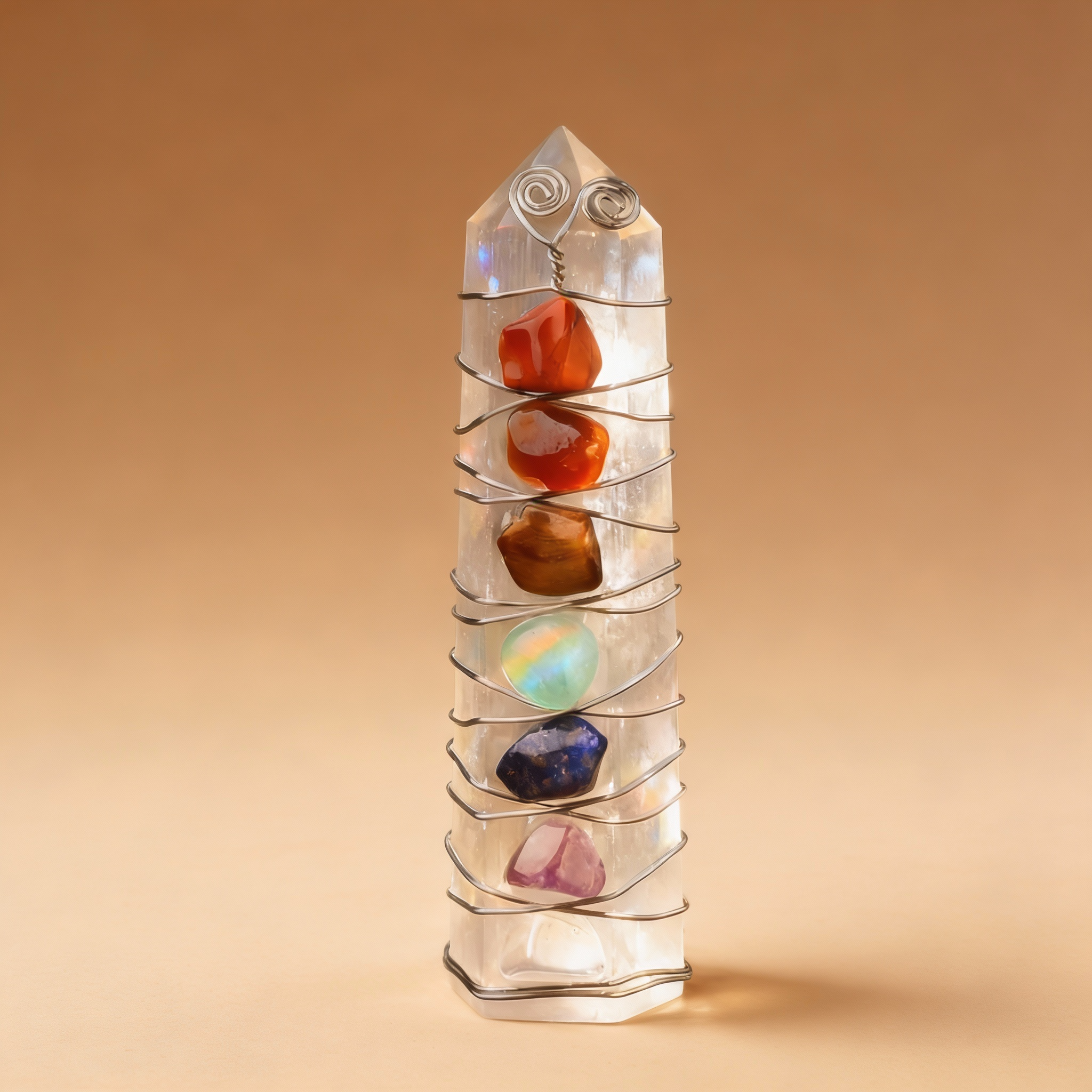 Selenit Chakra Turm - Klarheit & Energiefluss