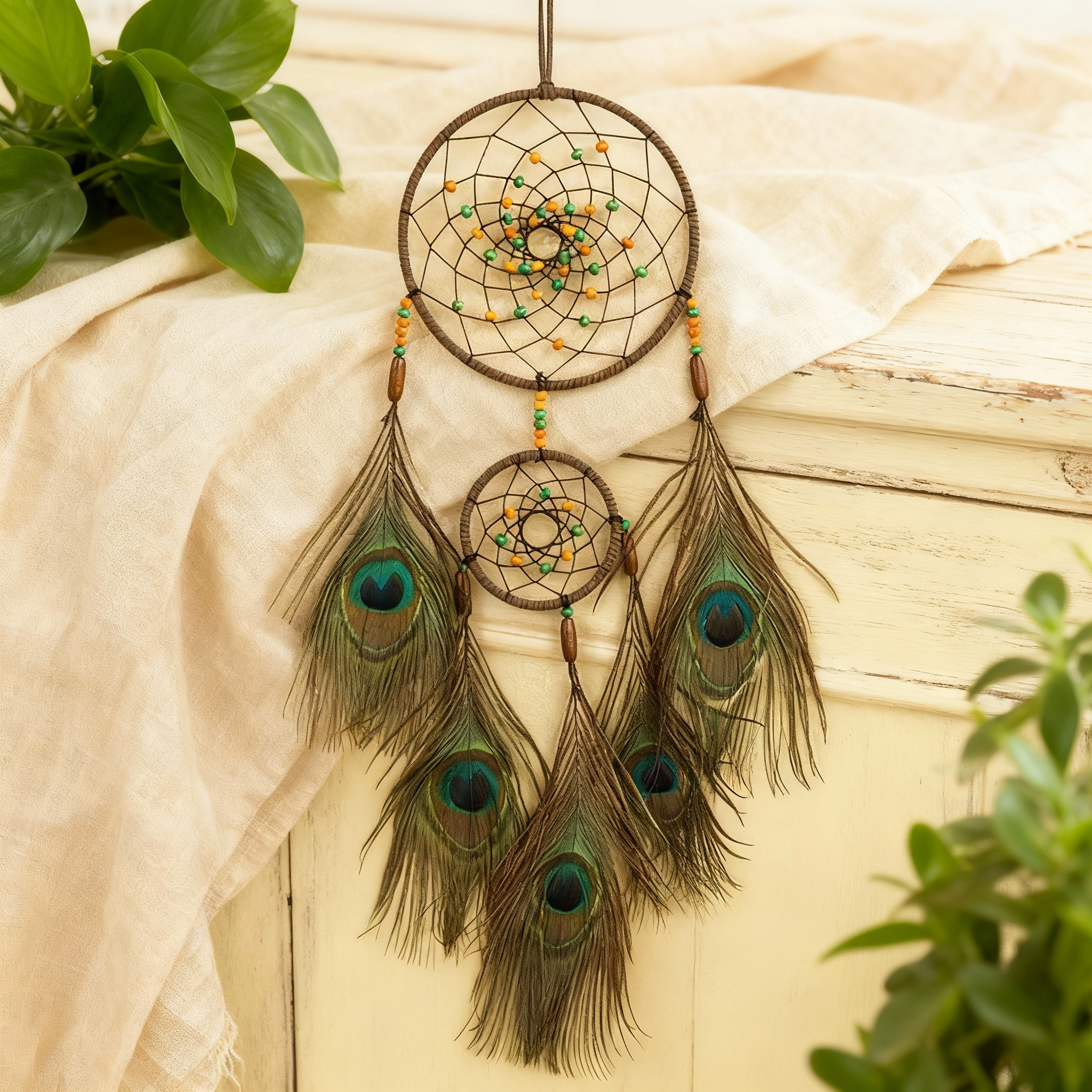 Traumfänger Peacock Spirit – Symbol der Erneuerung